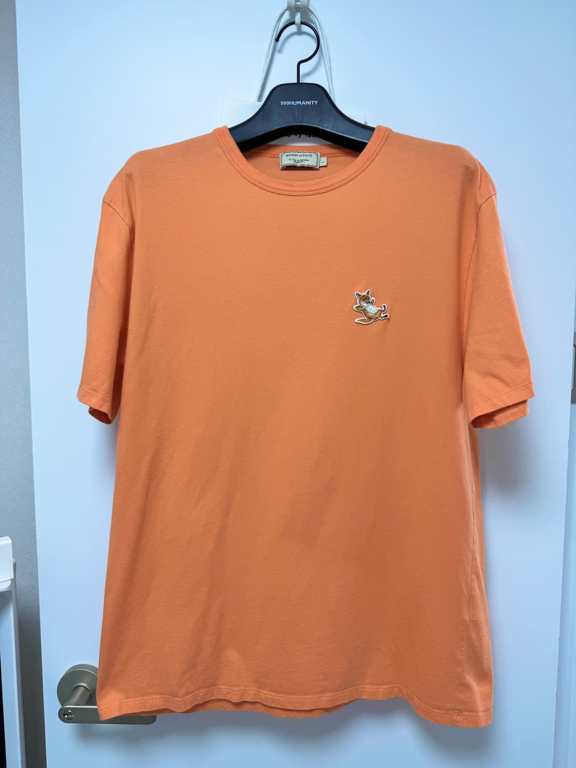정품) 메종키츠네 칠랙스 폭스 패치 반팔 티셔츠 오렌지 L 상품이미지2