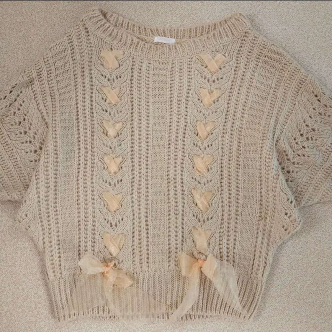 (0)리즈리사 일본빈티지 리본 디테일 긴팔 니트 스웨터 상품이미지2