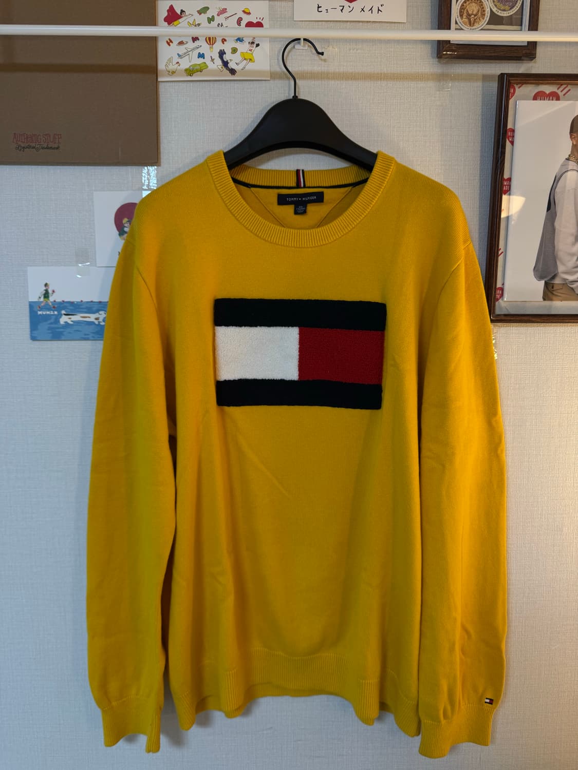[2XL]타미힐피거 라운드넥 니트 옐로우 상품이미지1