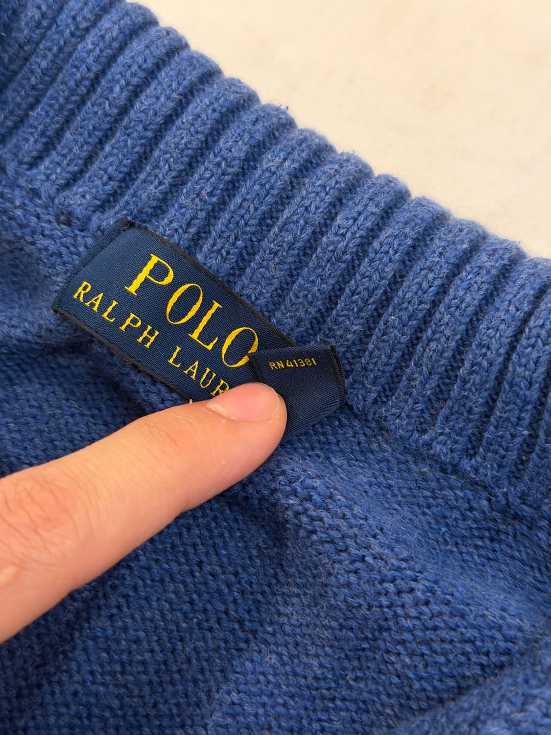 폴로 랄프로렌 코튼 반집업 니트 블루 상품이미지3