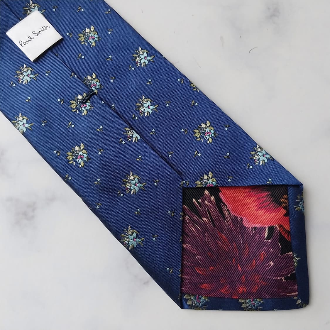 폴 스미스 실크 블루 플라워 자카드 넥타이 8cm A+등급 K1800
 상품이미지9