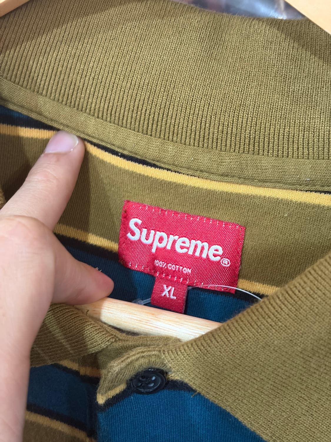 18AW 슈프림 스트라이프 럭비 셔츠 상품이미지4