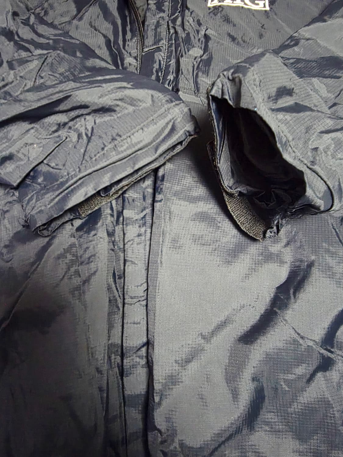 [나이키] 블록코어 근본 맨유 AIG 스폰서 올블랙 후드 바람막이 실측L 상품이미지6