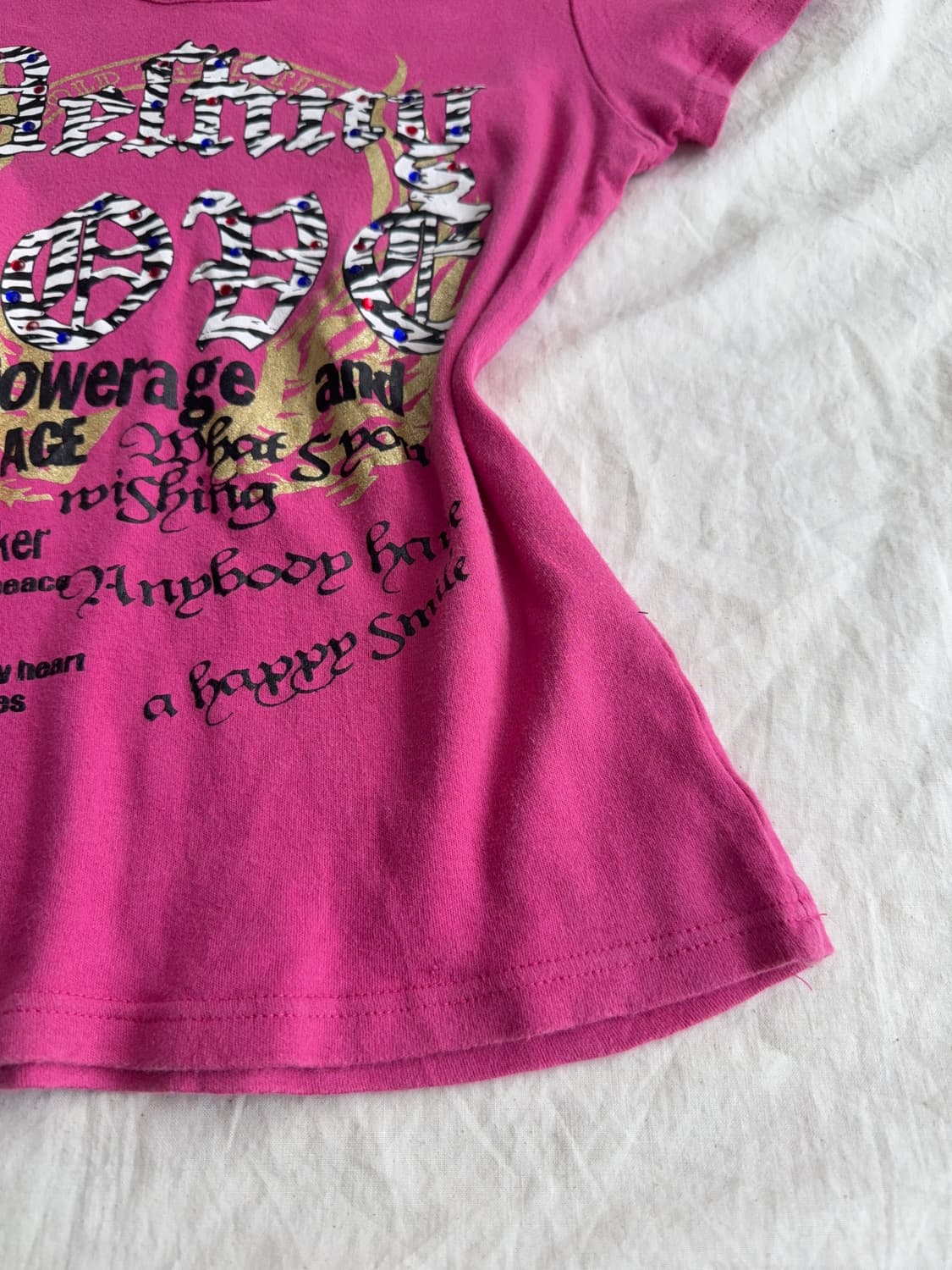 갸루 펑크 딱붙 반팔탑 상품이미지5