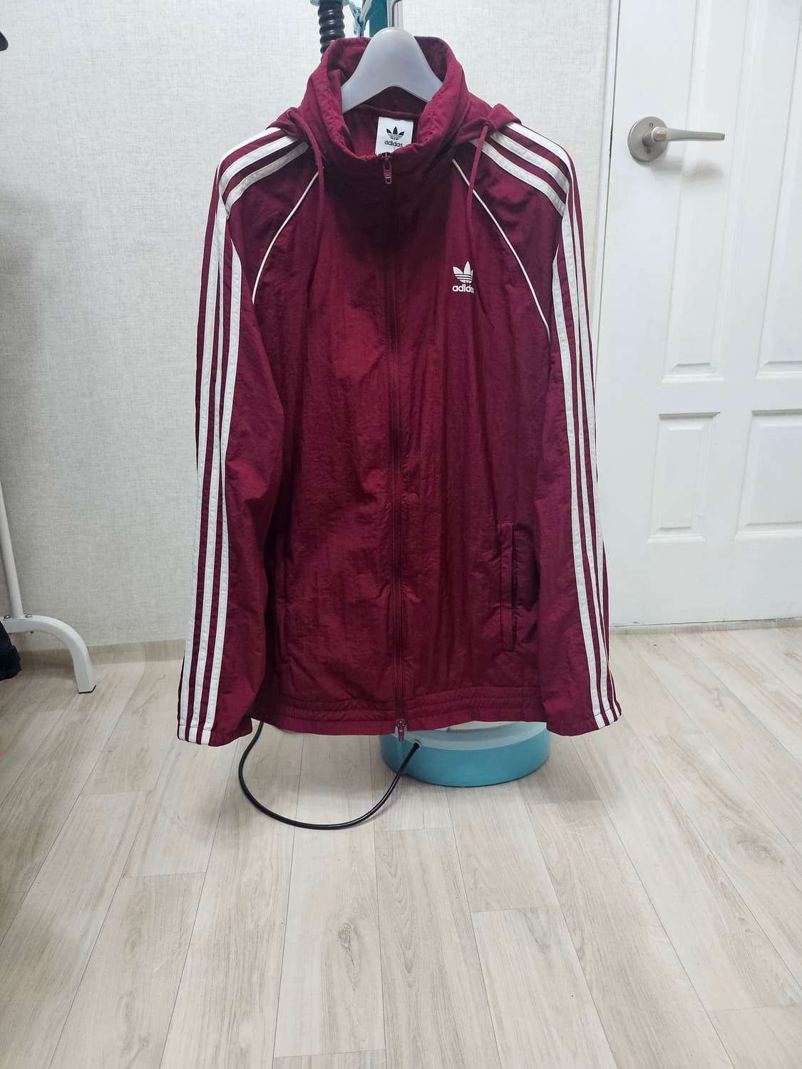 (105~110)XL☆초대장급☆아디다스슈퍼스타[버건디]윈드브레이커바람막이 상품이미지1