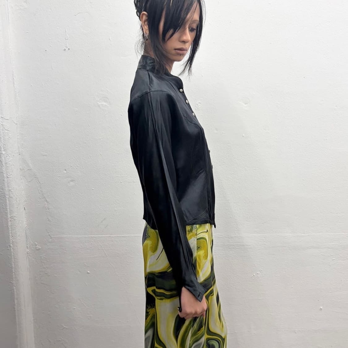 빈티지 새틴 블라우스 상품이미지3