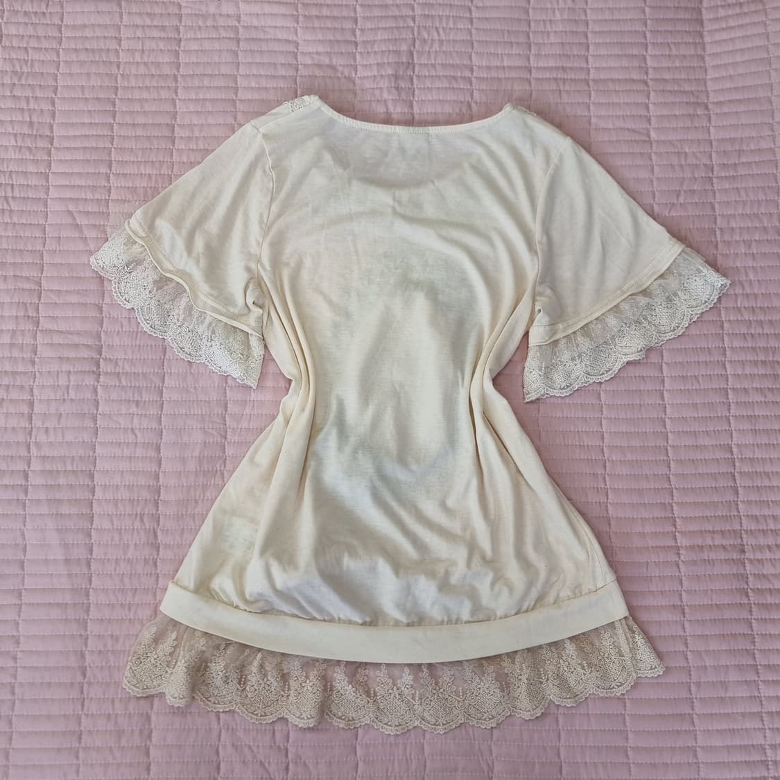 axes femme 레이스 프릴 티셔츠 상품이미지5