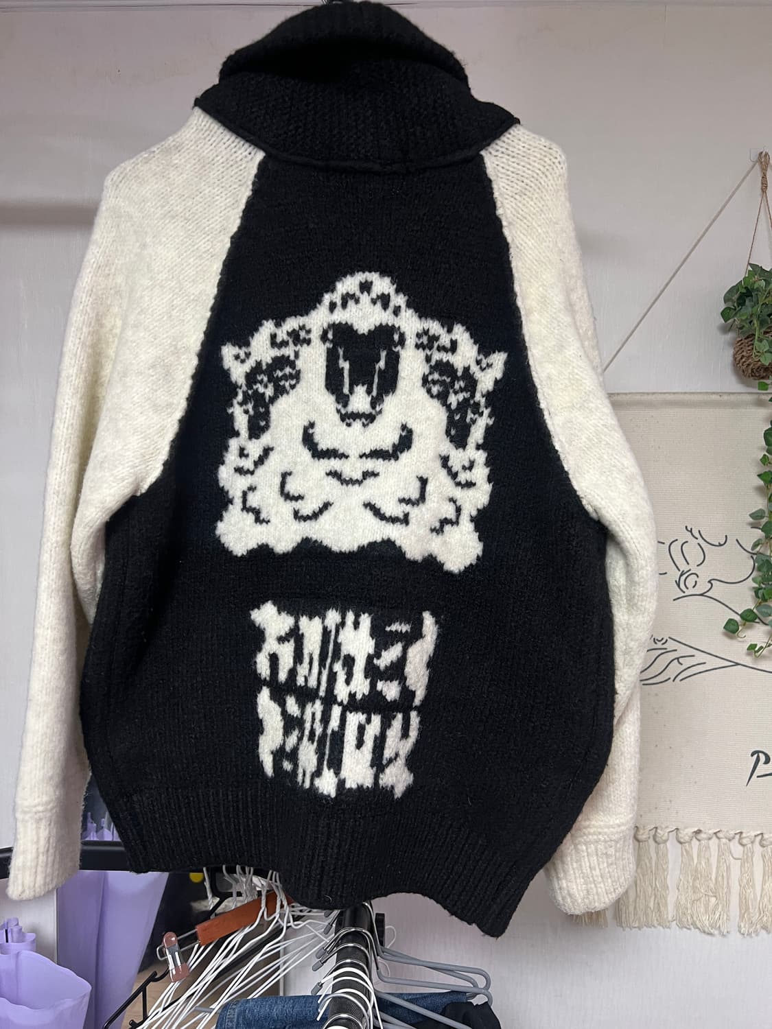 니티드 벌키 울 스타디움 니트 집업 상품이미지2