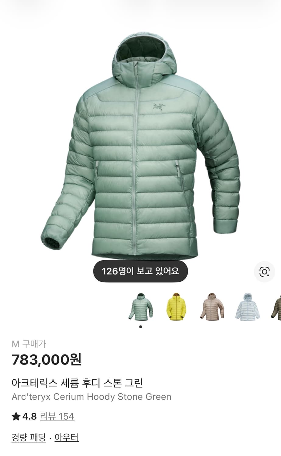 (새상품M)아크테릭스 세륨 스톤그린 상품이미지2