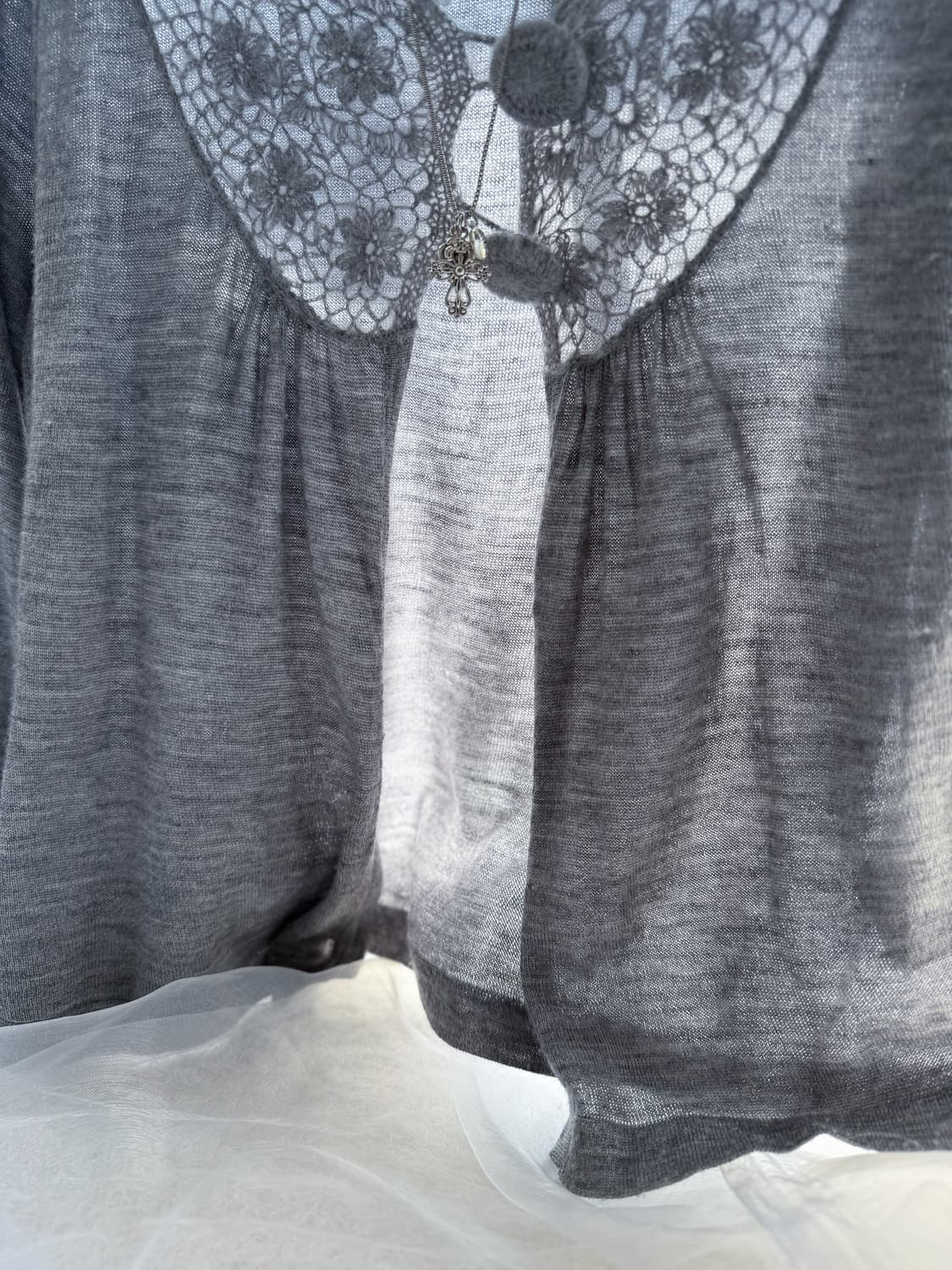 Two-button Floral Crochet Cardigan 0225 상품이미지5