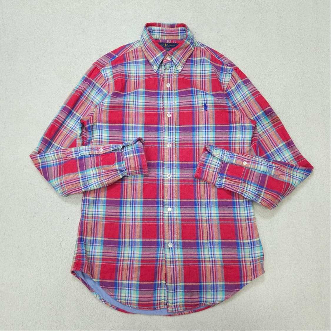 폴로 랄프 로렌 신형 헤비 코튼 체크 셔츠 S 상품이미지2