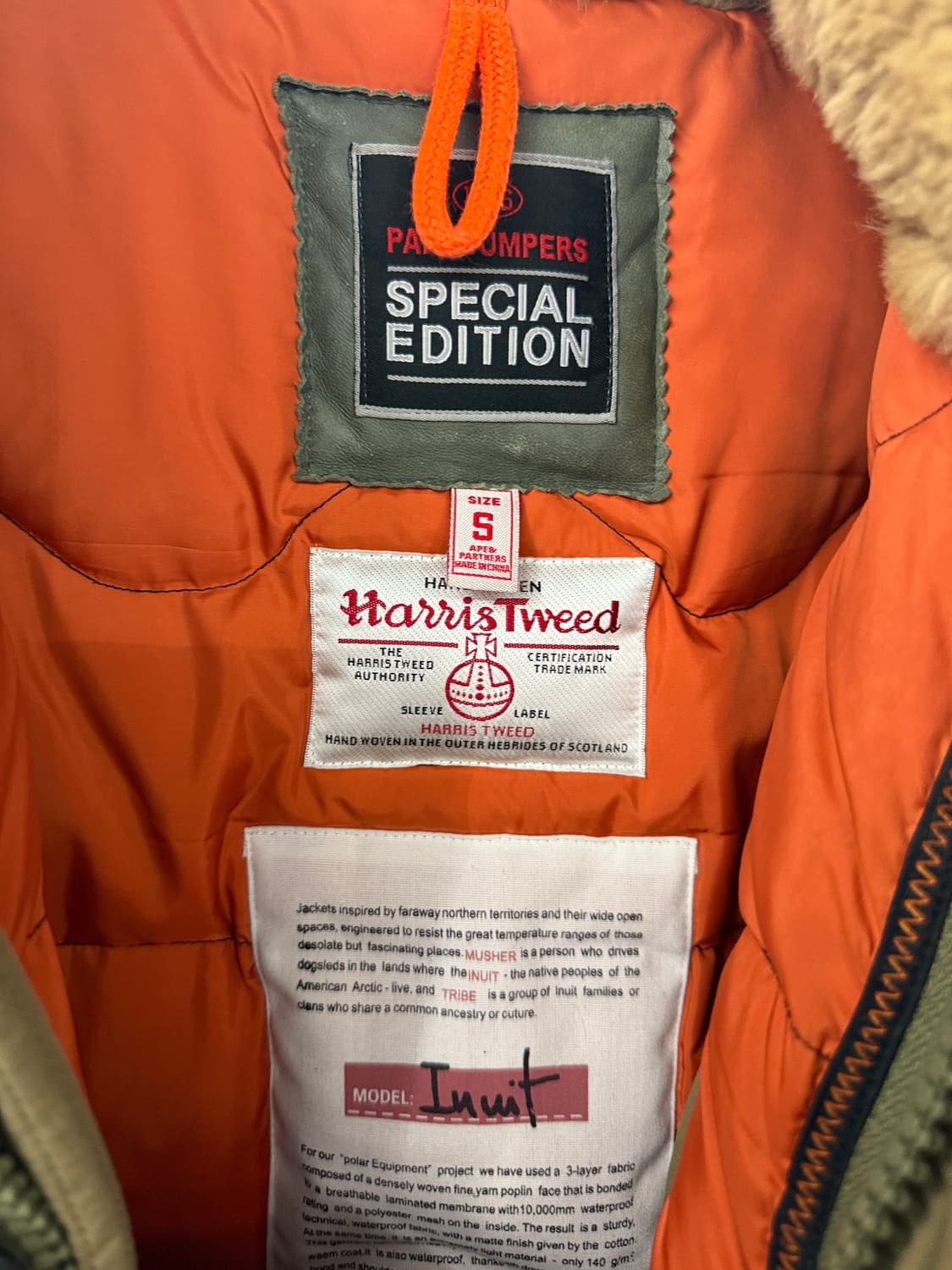 파라점퍼스 해리스 트위드 스페셜 에디션 패딩 S 상품이미지5