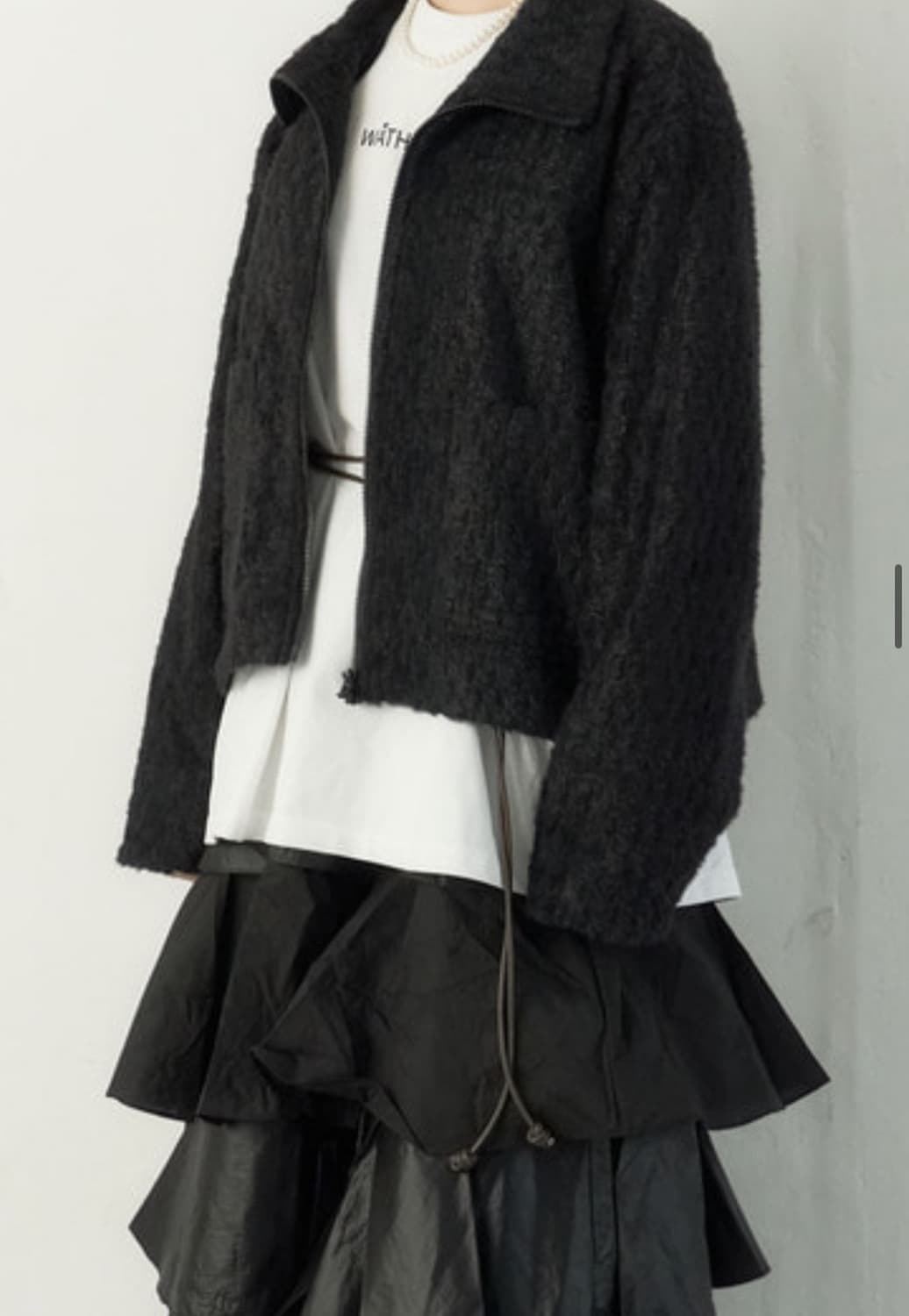 투웨이 하이넥 퍼 자켓 상품이미지2