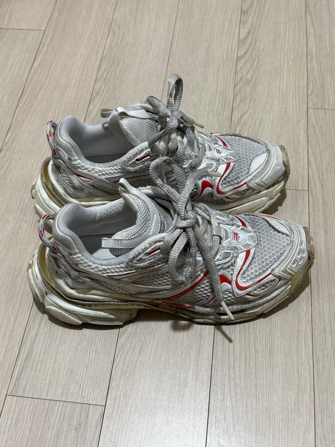 (W) 발렌시아가 러너 2.0 스니커즈 화이트 베이지 레드 37 상품이미지2