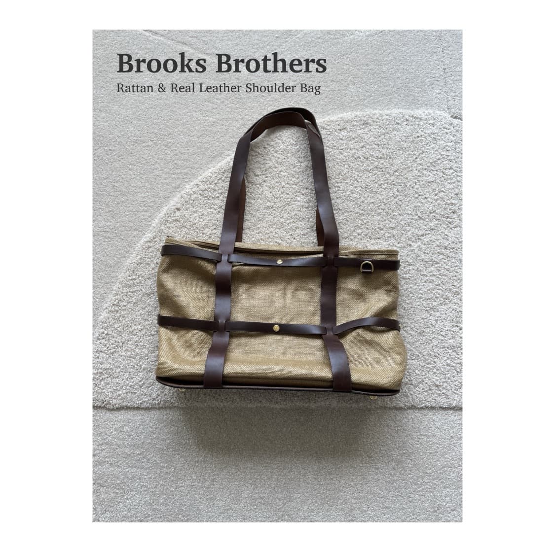 브룩스 브라더스 라탄 리얼 레더 숄더 백 상품이미지1