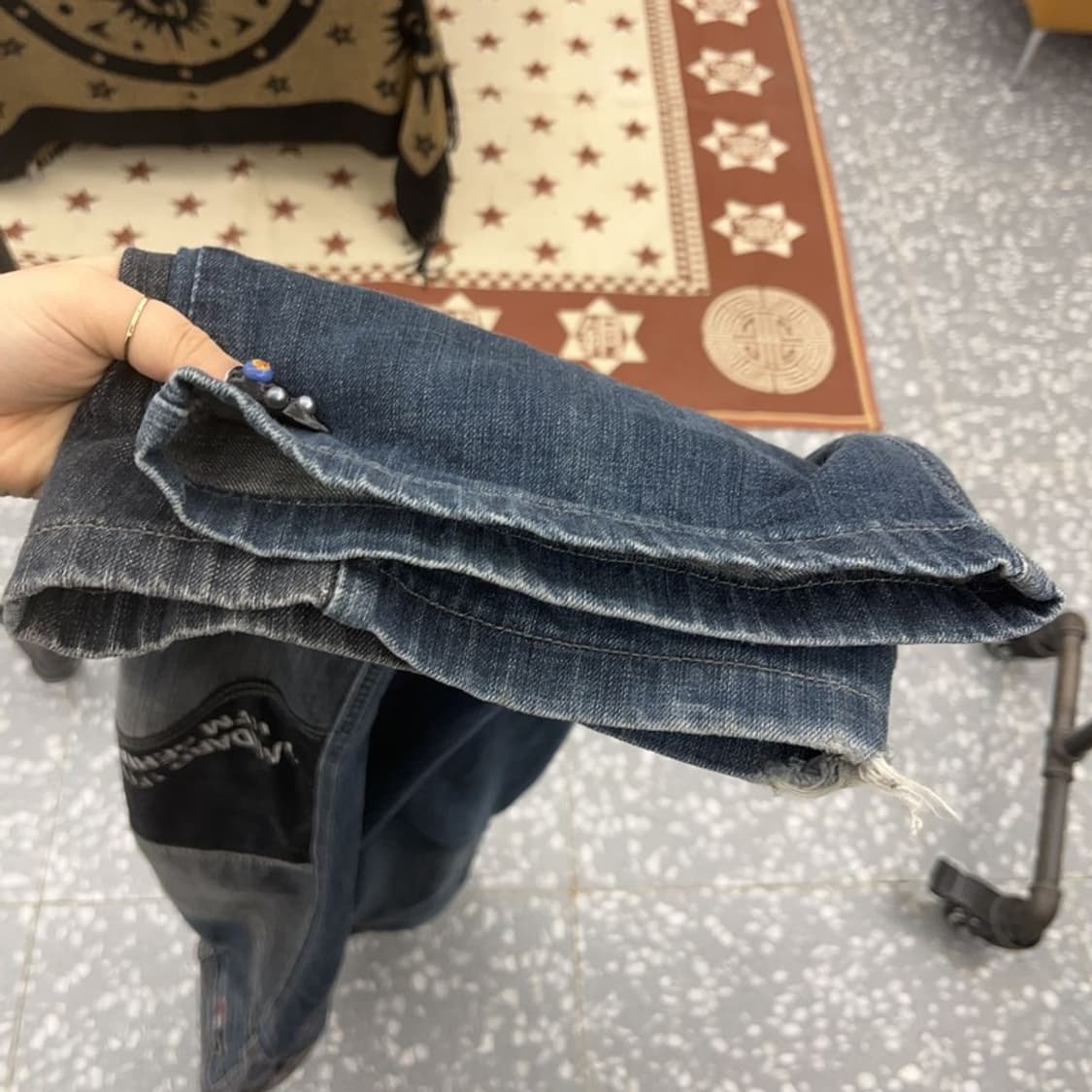 푸부 FUBU 올드스쿨 Y2K 빅로고 데님 팬츠 36인치 C08750 상품이미지6