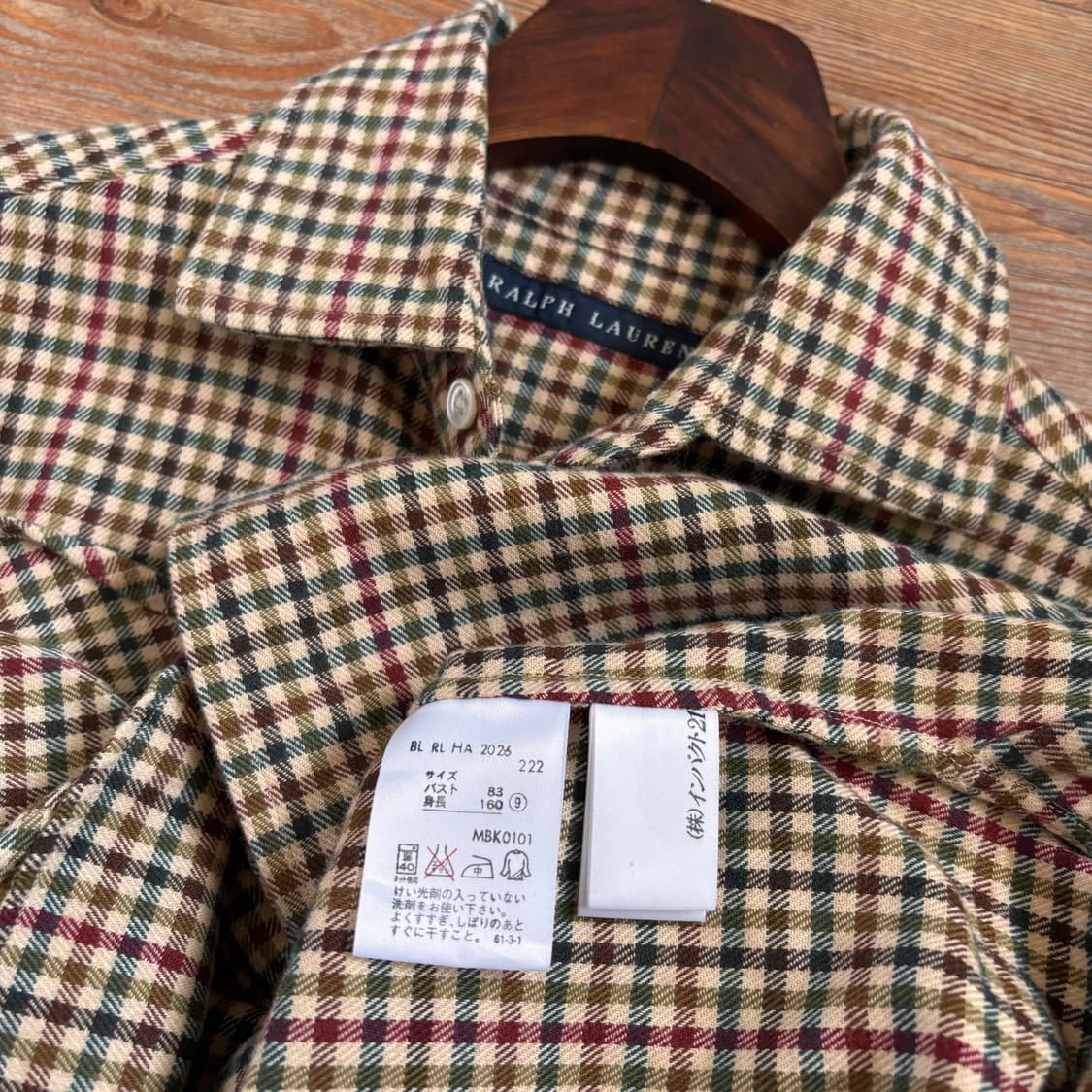 랄프로렌 정품 체크 셔츠 슬림핏 55 커프스 버튼 일본 폴로 수입  상품이미지7