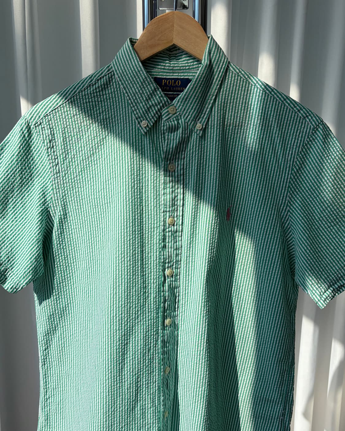 [M]폴로 랄프로렌 시어서커 클래식핏 스트라이프 반팔 셔츠 상품이미지6