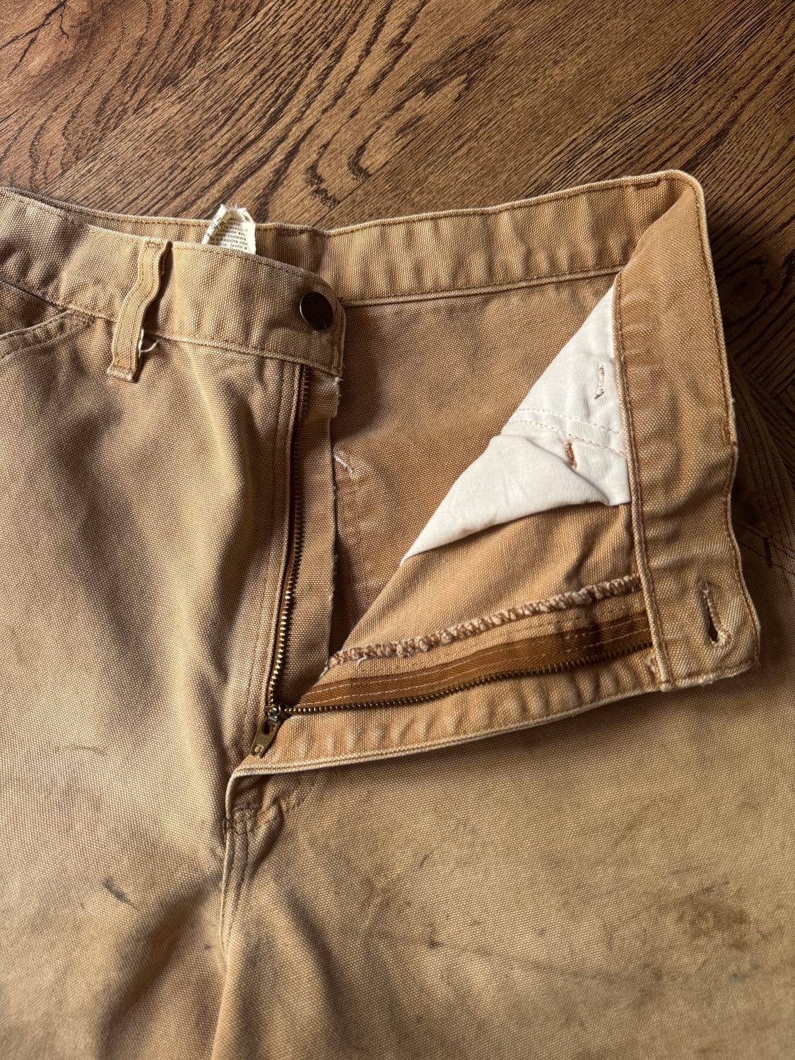 [31]칼하트 Made in USA 더티 페이딩 브라운 싱글니 워크 팬츠 상품이미지3