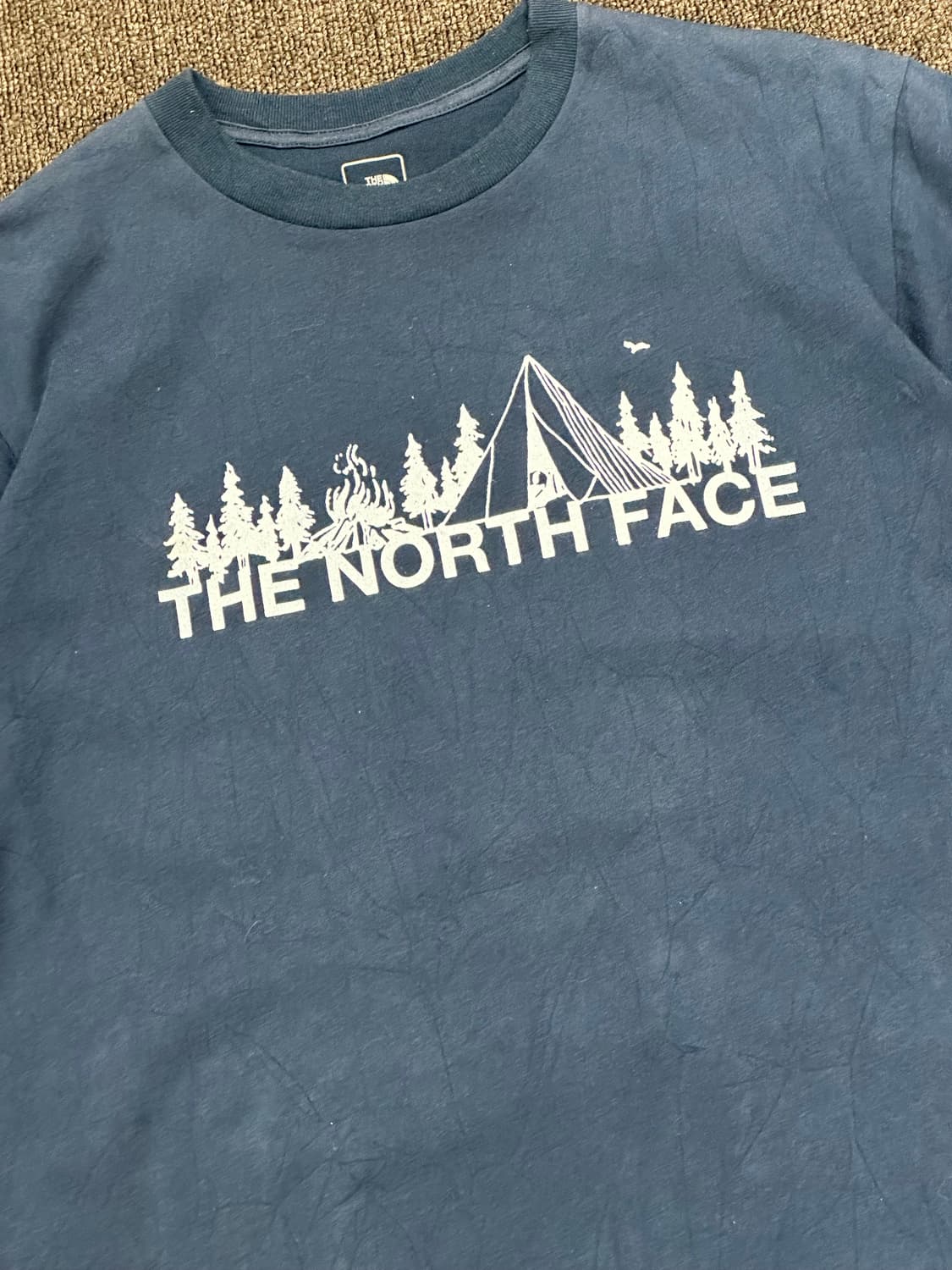 M)노스페이스 빈티지 캠핑 그래픽 네이비 반팔 상품이미지2