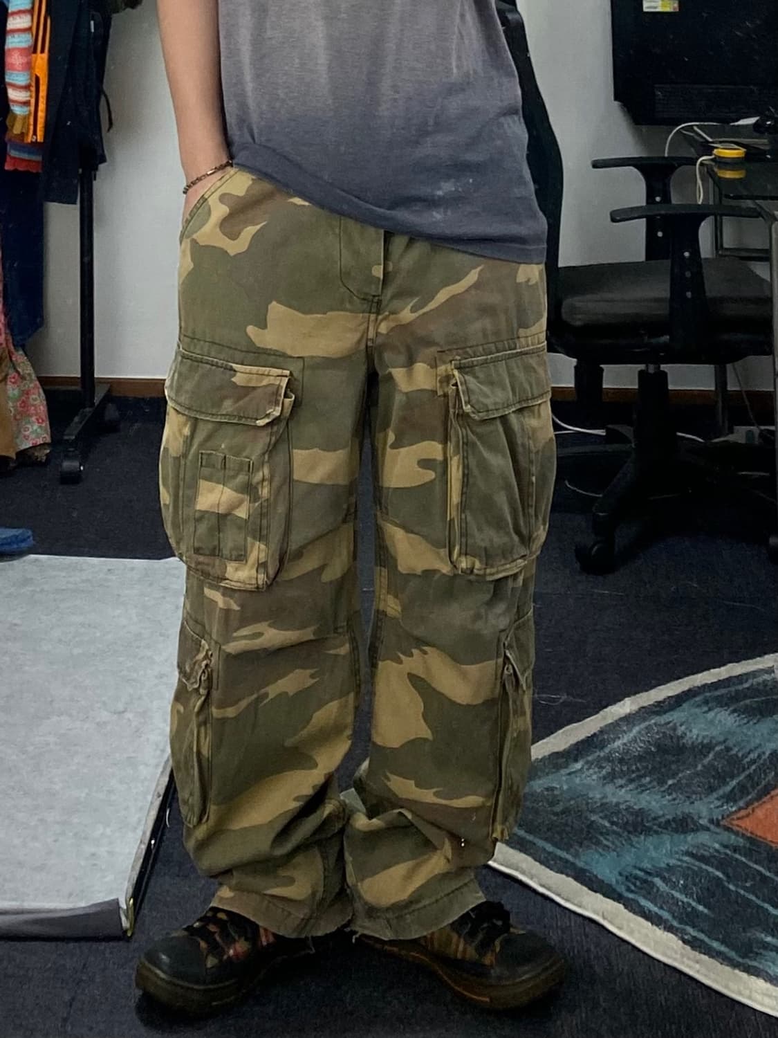 [M] Abercrombie 아베크롬비 카모플라쥬 카고 와이드 팬츠 상품이미지10