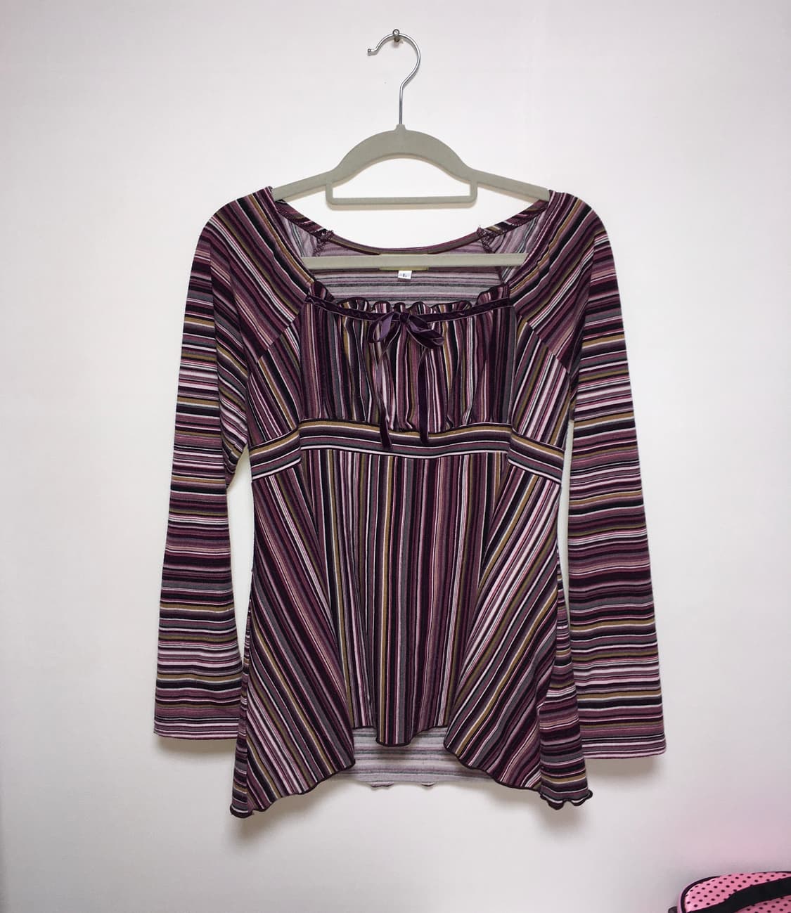 스트라이프 로걀탑 블라우스 상품이미지1