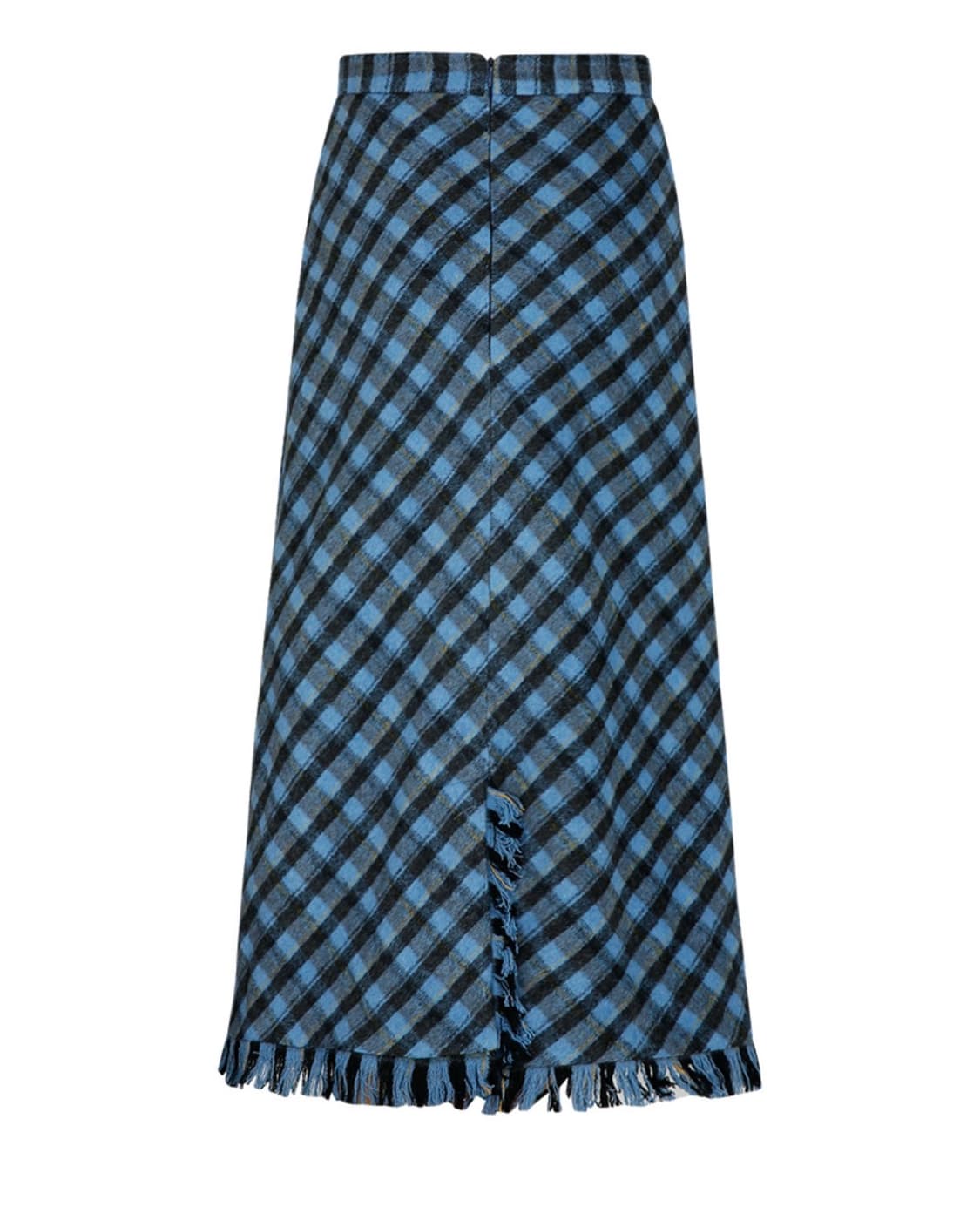 마가린핑거스 블루 체크 울 롱스커트 S (한지현 착용) 상품이미지2