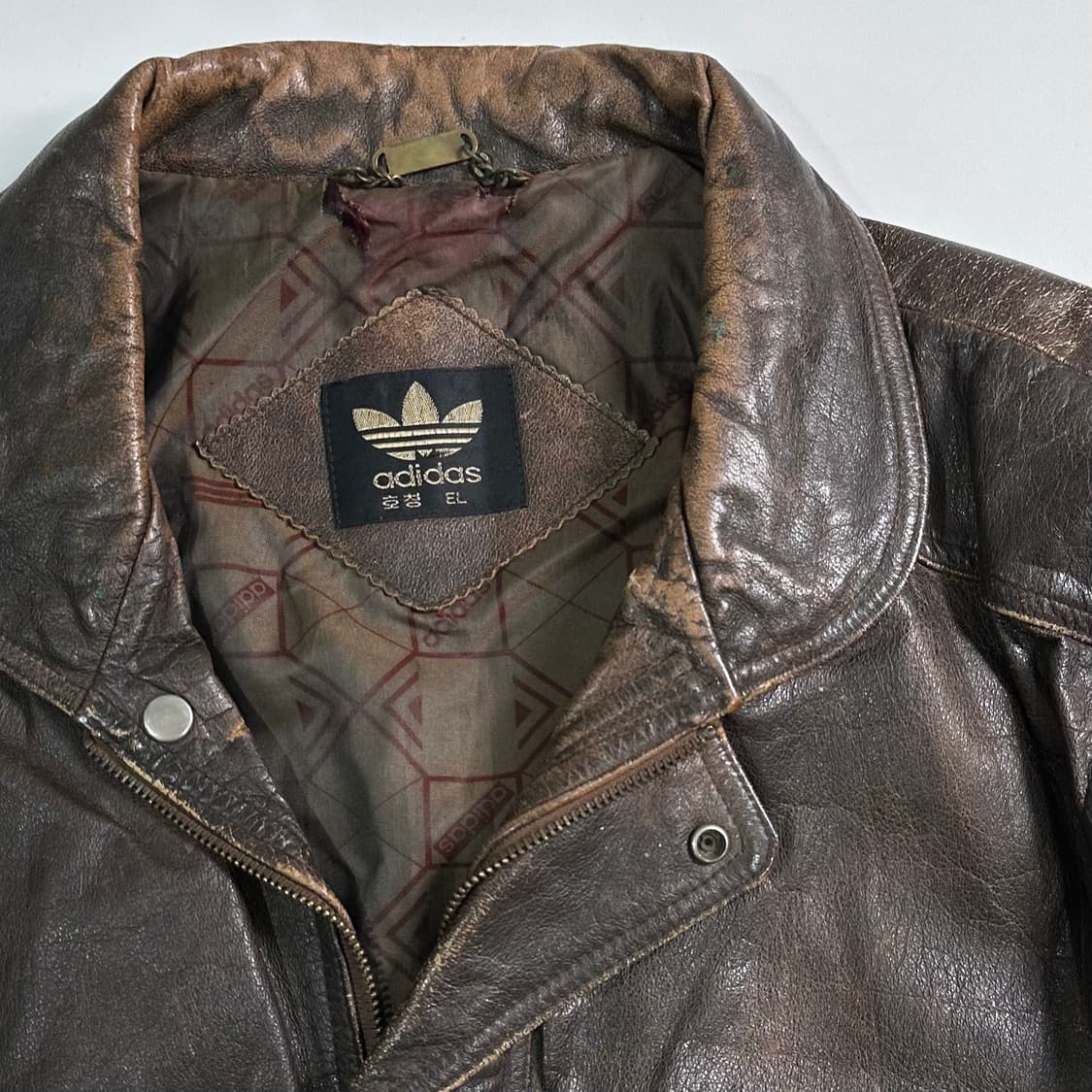 80s 아디다스 가죽 봄버 자켓 상품이미지3