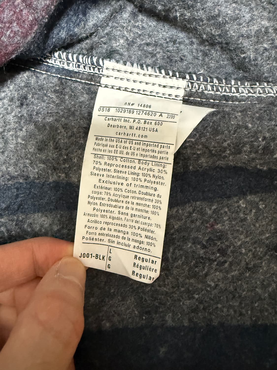 [L] 칼하트 디트로이트 자켓 usa j001 블랙 팝니다 상품이미지5
