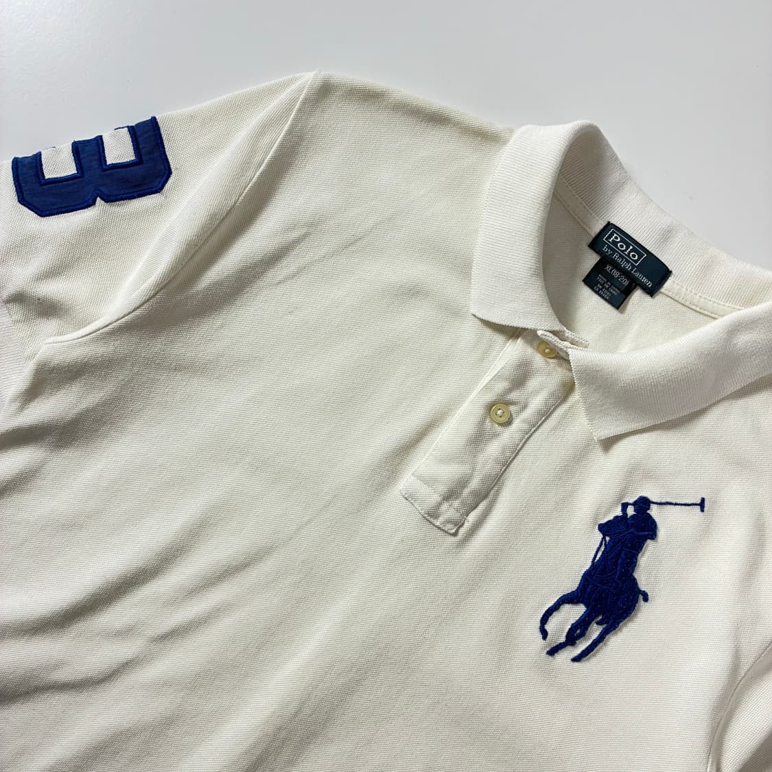 Polo  폴로 랄프로렌 빅포니 코튼 화이트 카라 반팔 티셔츠 상품이미지2