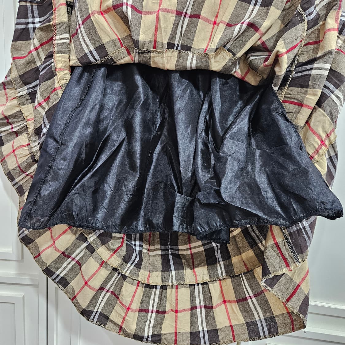 체크 패치 롱 스커트 상품이미지6