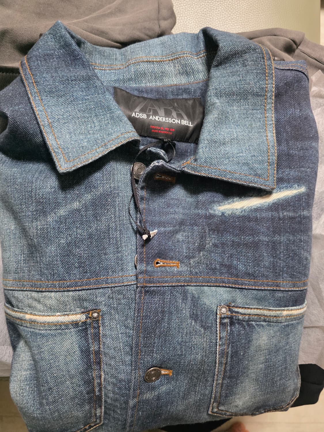 자라 앤더슨벨 데님 콤비 점퍼 xl 상품이미지2