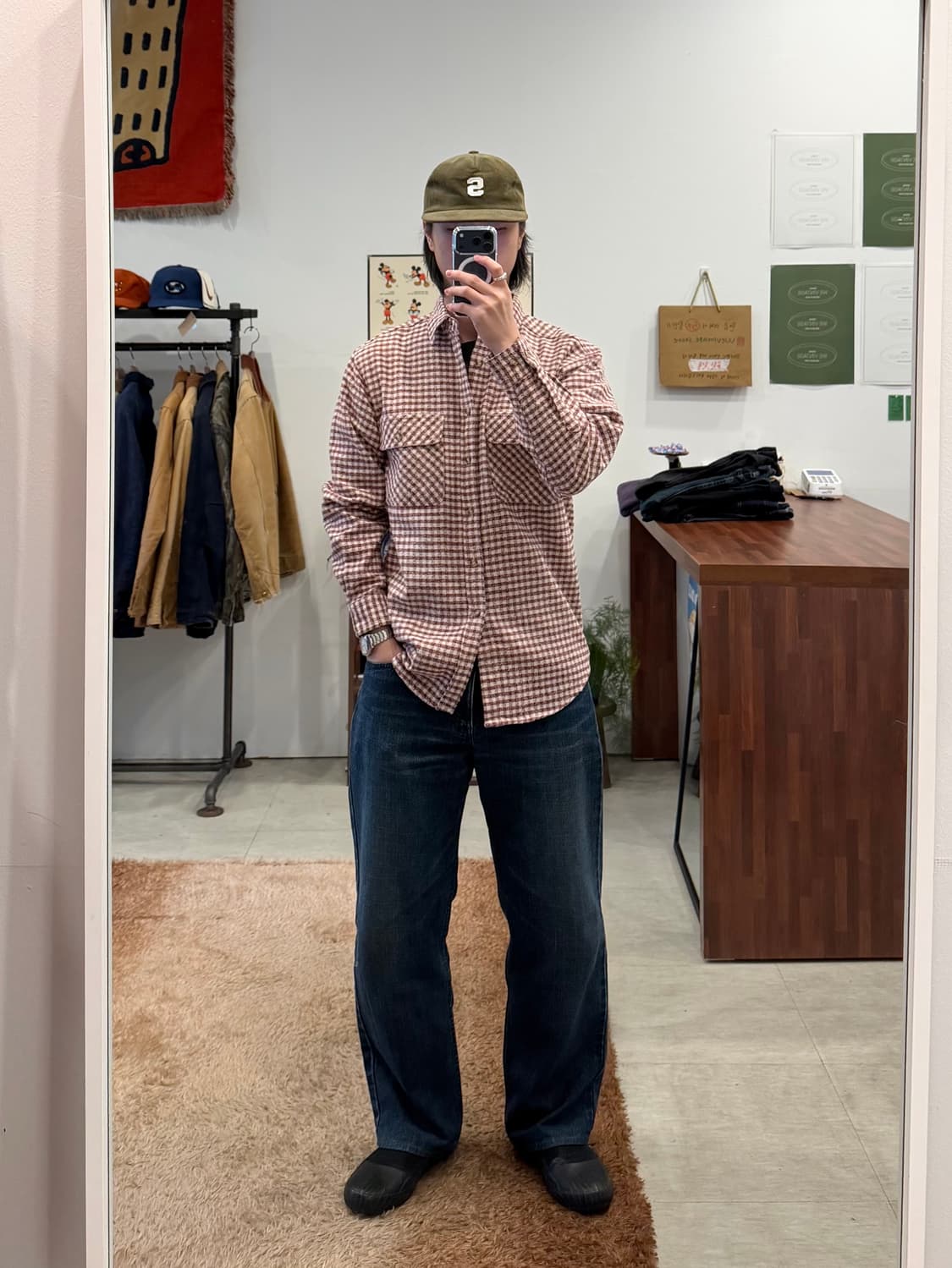 Kearney-House 빈티지 트위드 체크 셔츠 상품이미지2