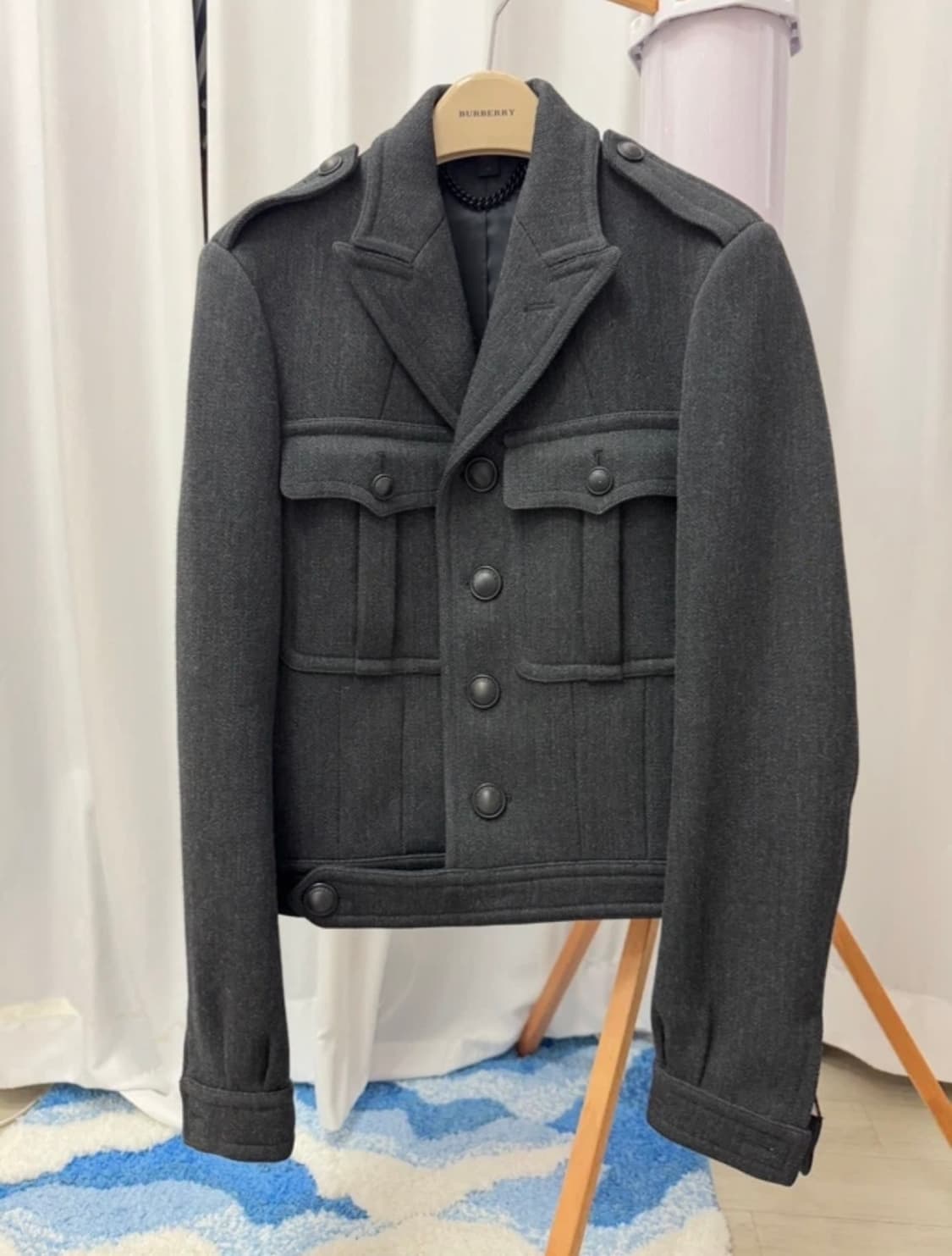 (100) 버버리프로섬 트리거 자켓 남성 다크 그레이 모직 자켓 / 솔로 상품이미지3