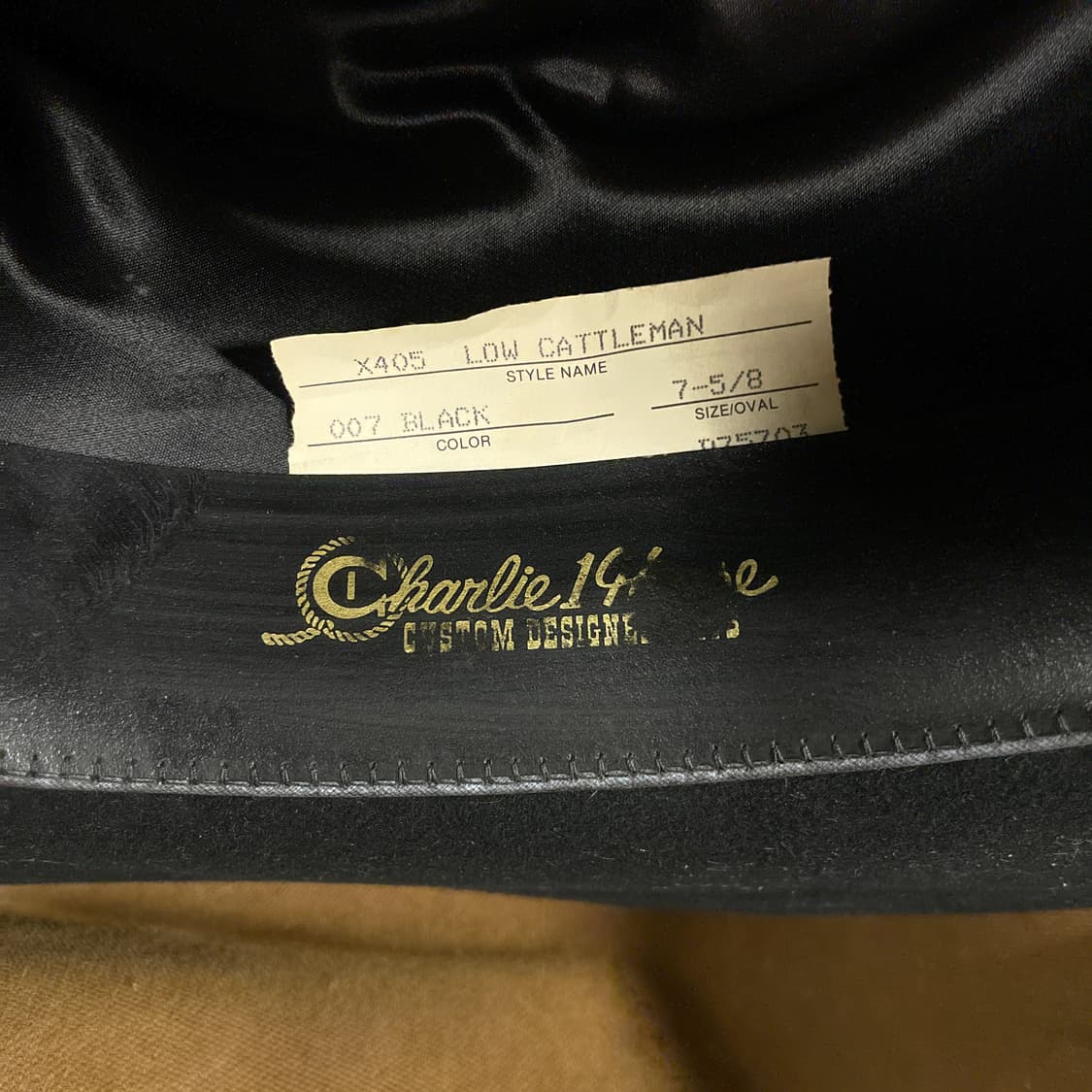 찰리원홀스 X405 로우 캐틀맨 카우보이 모자 7 5/8 사이즈 상품이미지3
