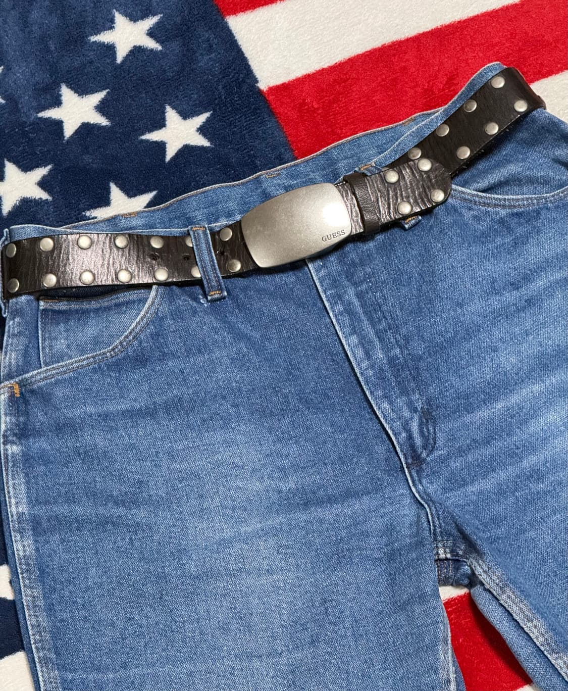 게스 빈티지레더벨트 Guess stud leather belt  리얼레더 상품이미지8