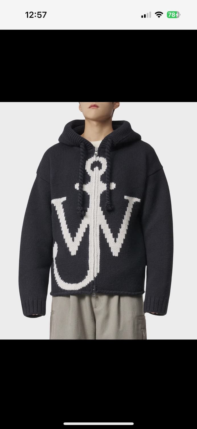 JW Anderson JW 이니셜 앵커 로고 니트 후드집업 S 상품이미지1