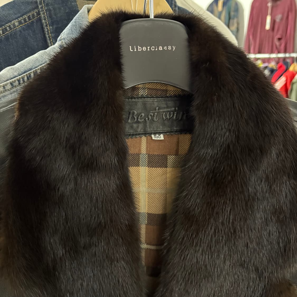 빈티지 양가죽 밍크퍼 롱레더코트 상품이미지2