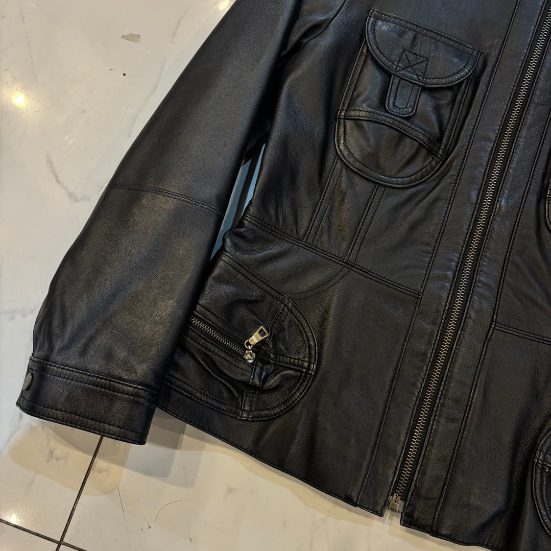 빈티지 양가죽 자켓 블랙 lambskin xs 상품이미지5