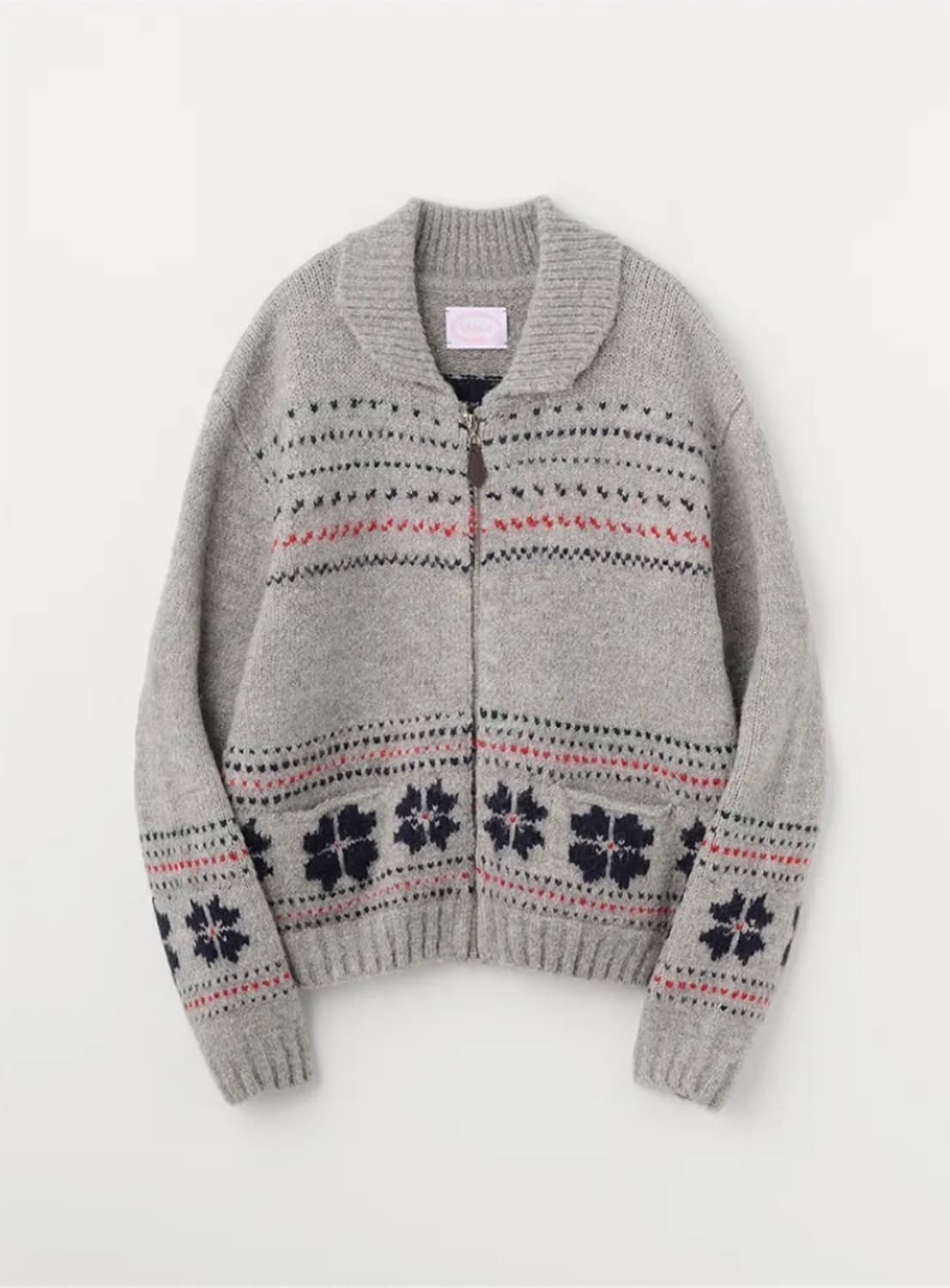 셀리테일즈 스노우 코위찬 집업 가디건 그레이 상품이미지1