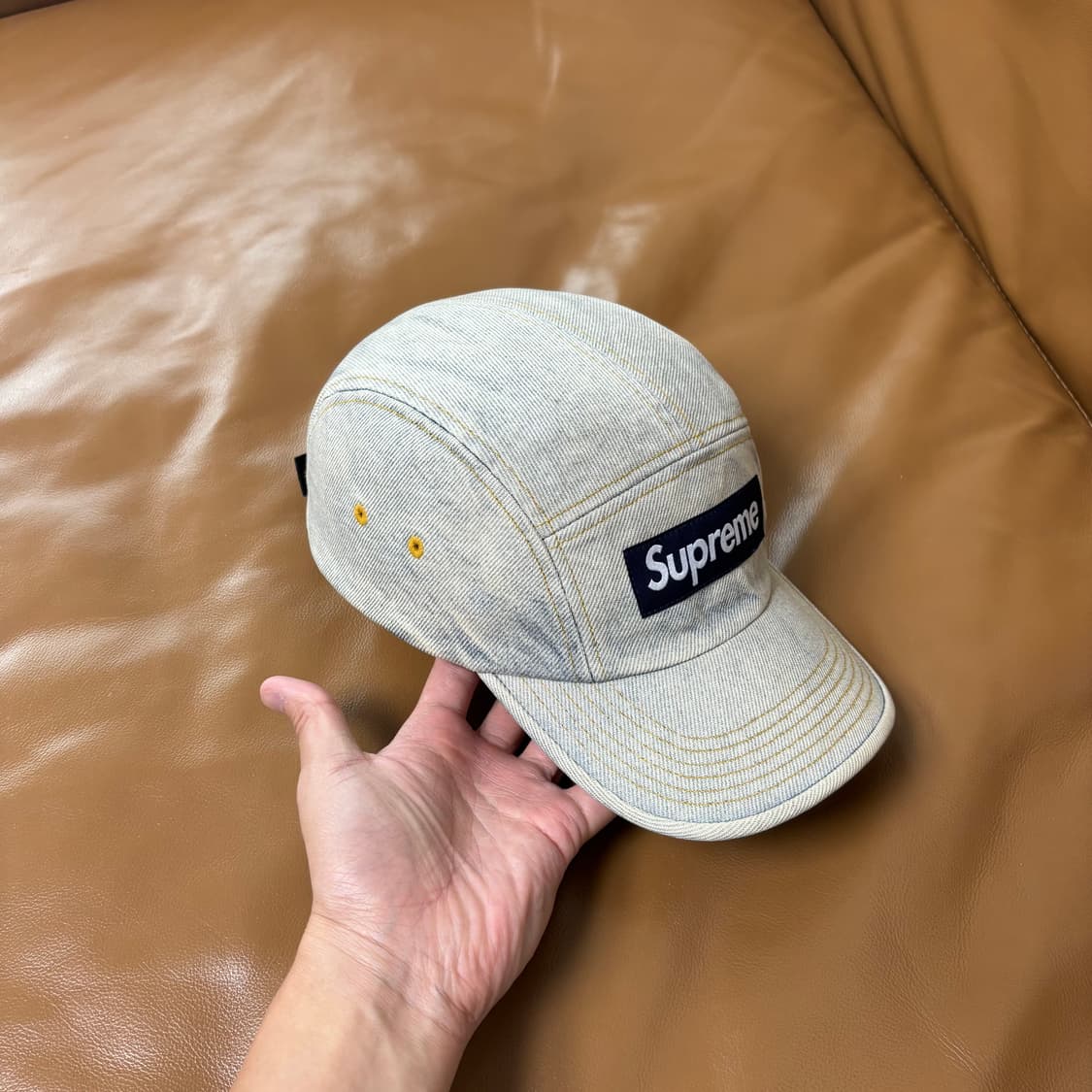 Supreme 슈프림 23ss 워시드 더티 인디고 데님 캠프캡 모자 상품이미지4