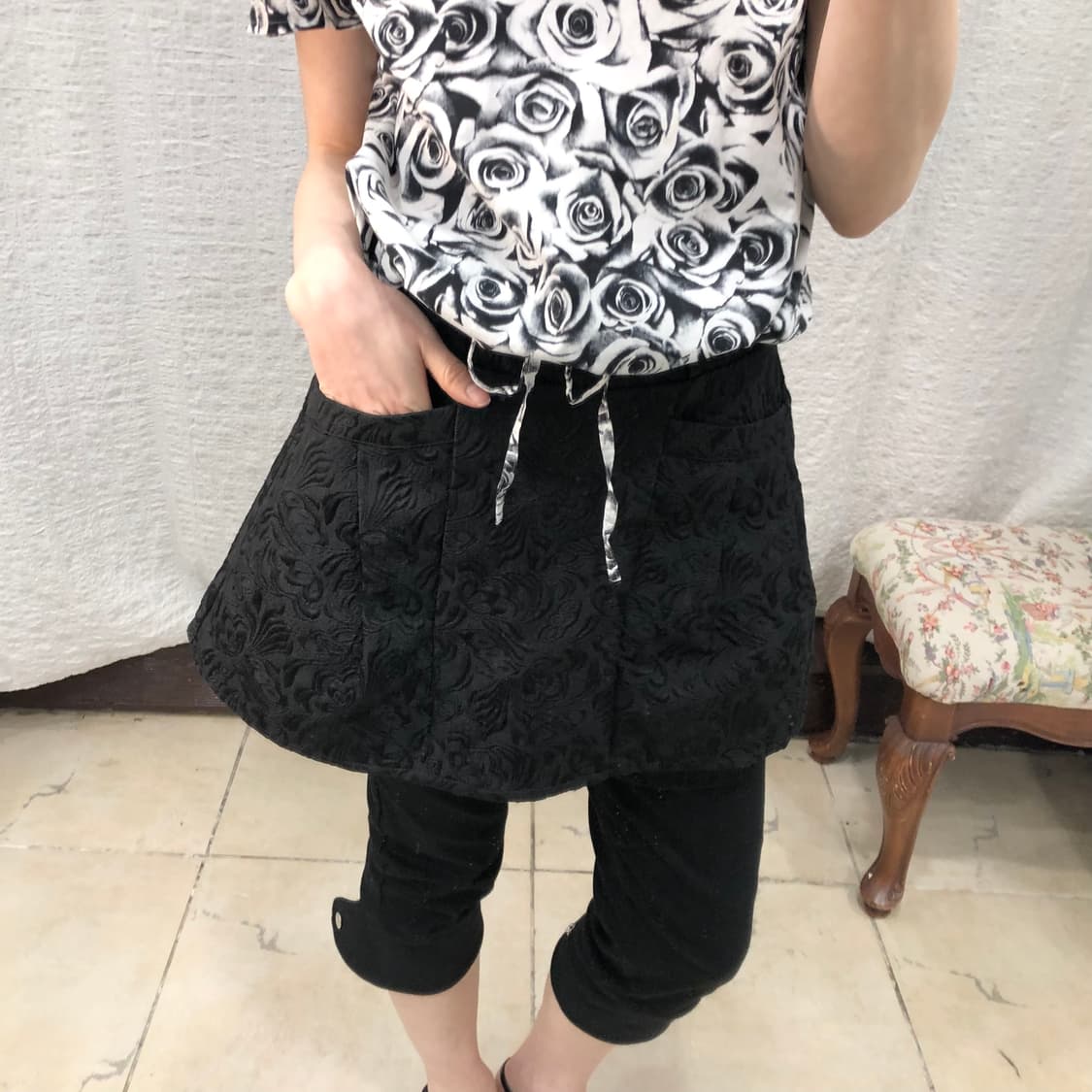 Noir jacquard skirt pants 상품이미지1