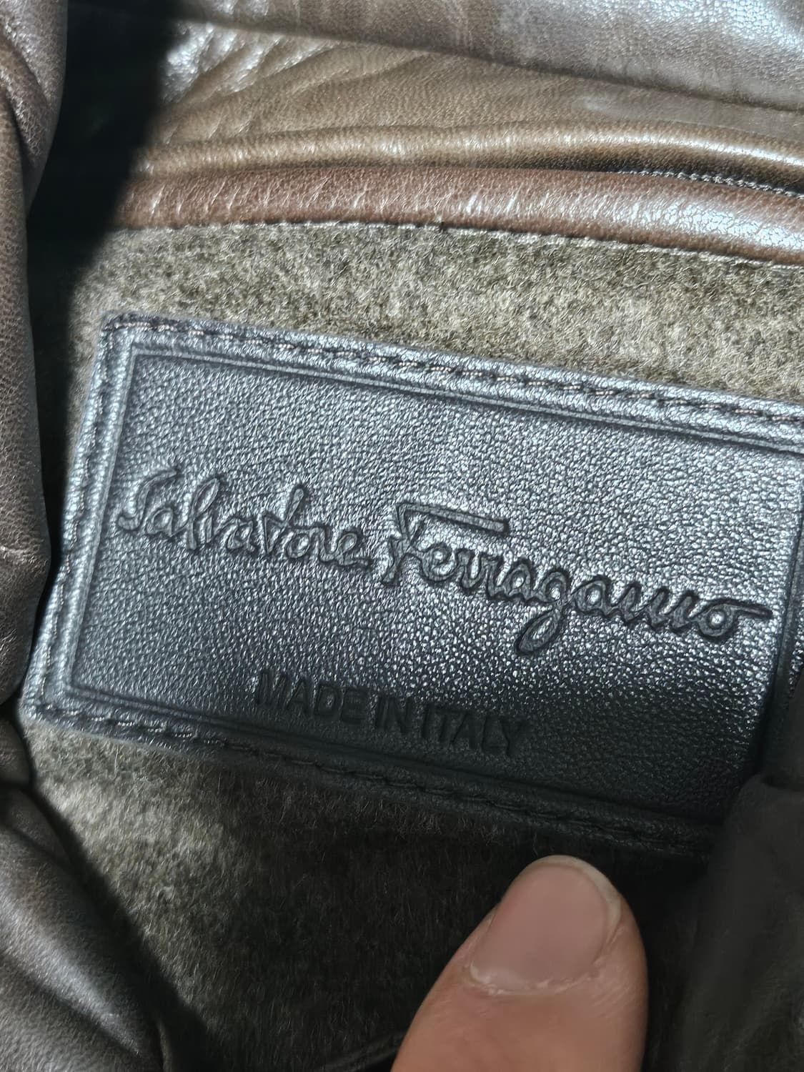 살바토레페레가모 염소 가죽 가죽 자켓 레더 자켓 52 상품이미지5