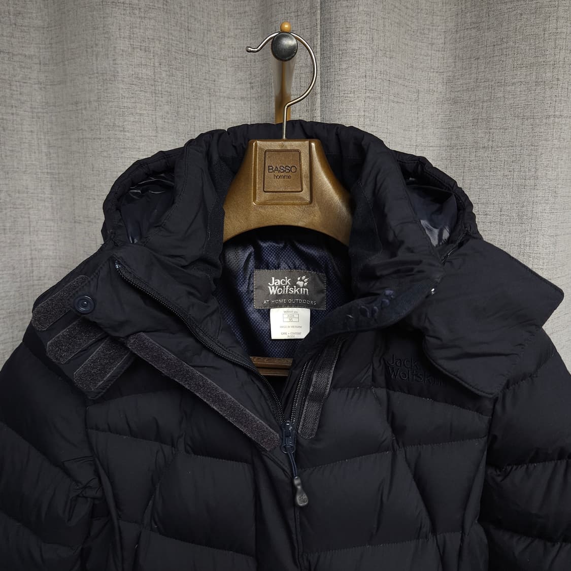 95 ) 잭울프스킨 여성 필파워 800 거위털 블랙 롱패딩 상품이미지2