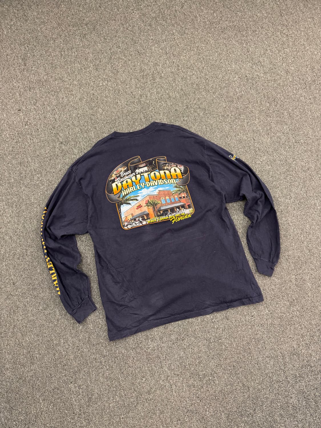 XL)할리데이비슨 빈티지 DAYTONA 프린팅 네이비 롱슬리브 상품이미지6