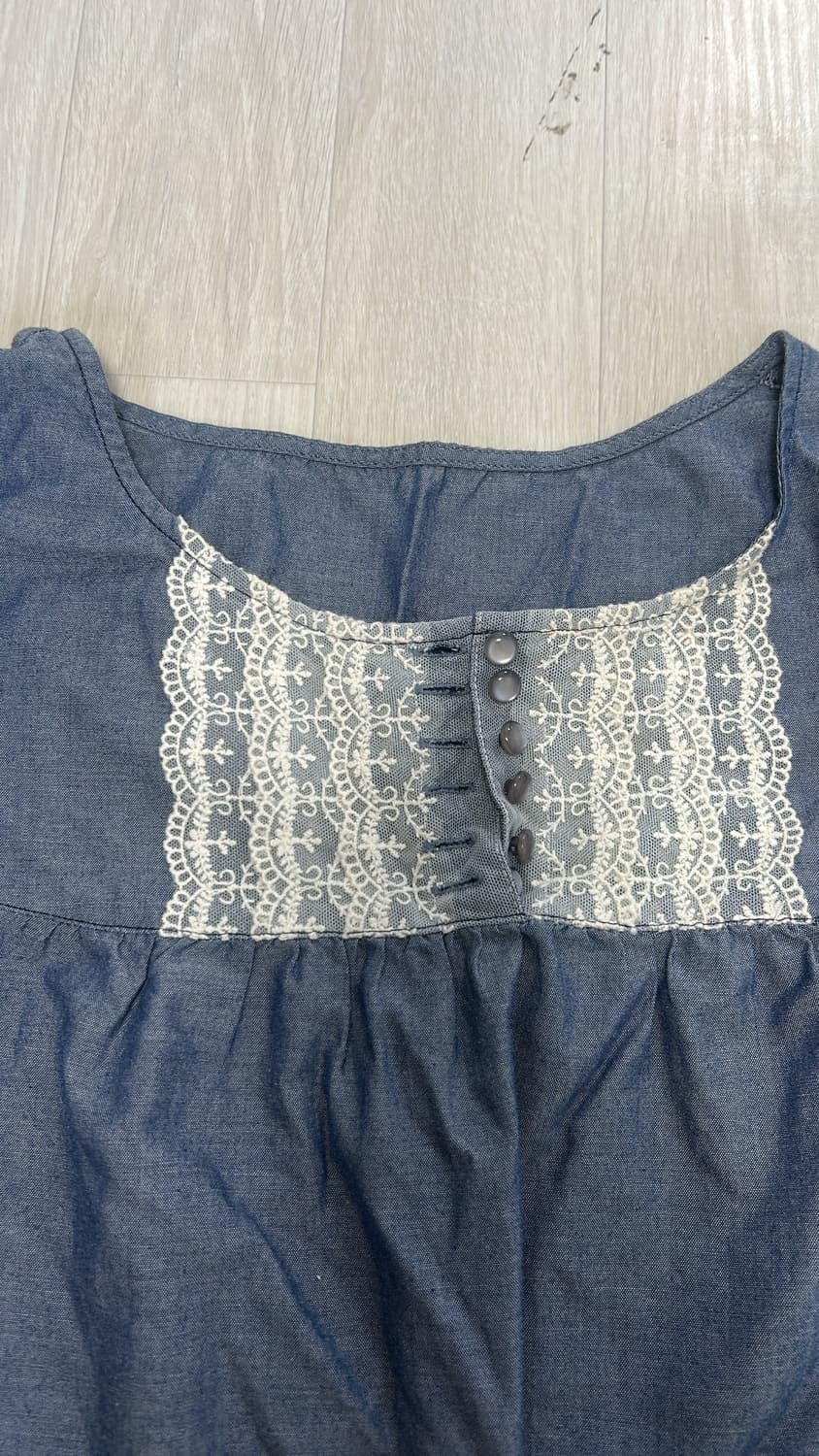 빈티지 청 반팔블라우스 상품이미지2