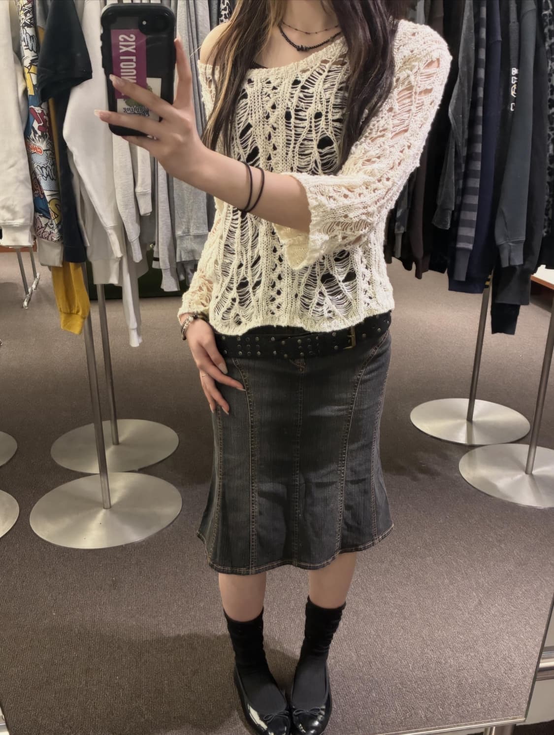 Distressed Knit Denim 🕸️📼 상품이미지4