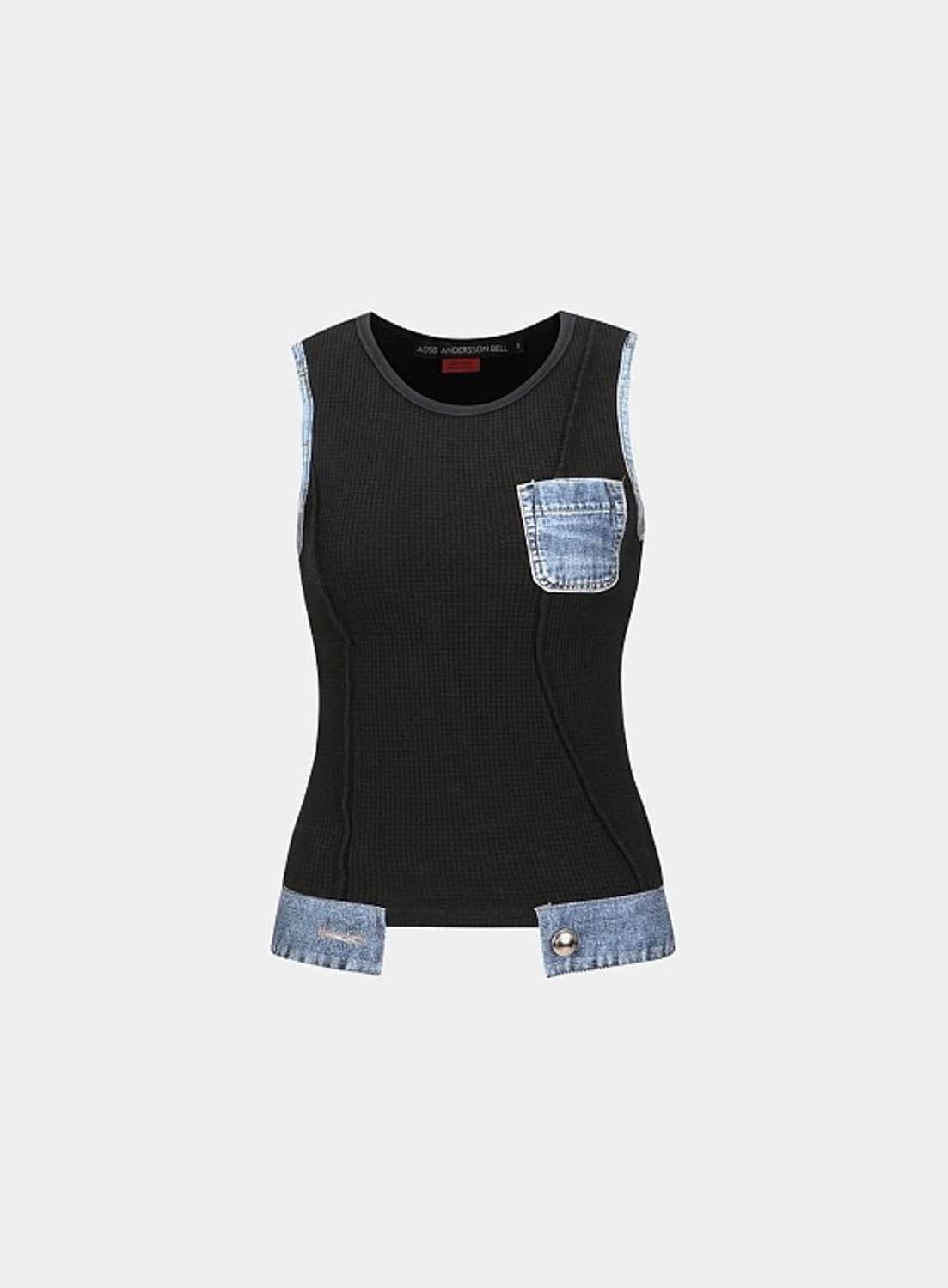 Waffle denim sleeveless 상품이미지4
