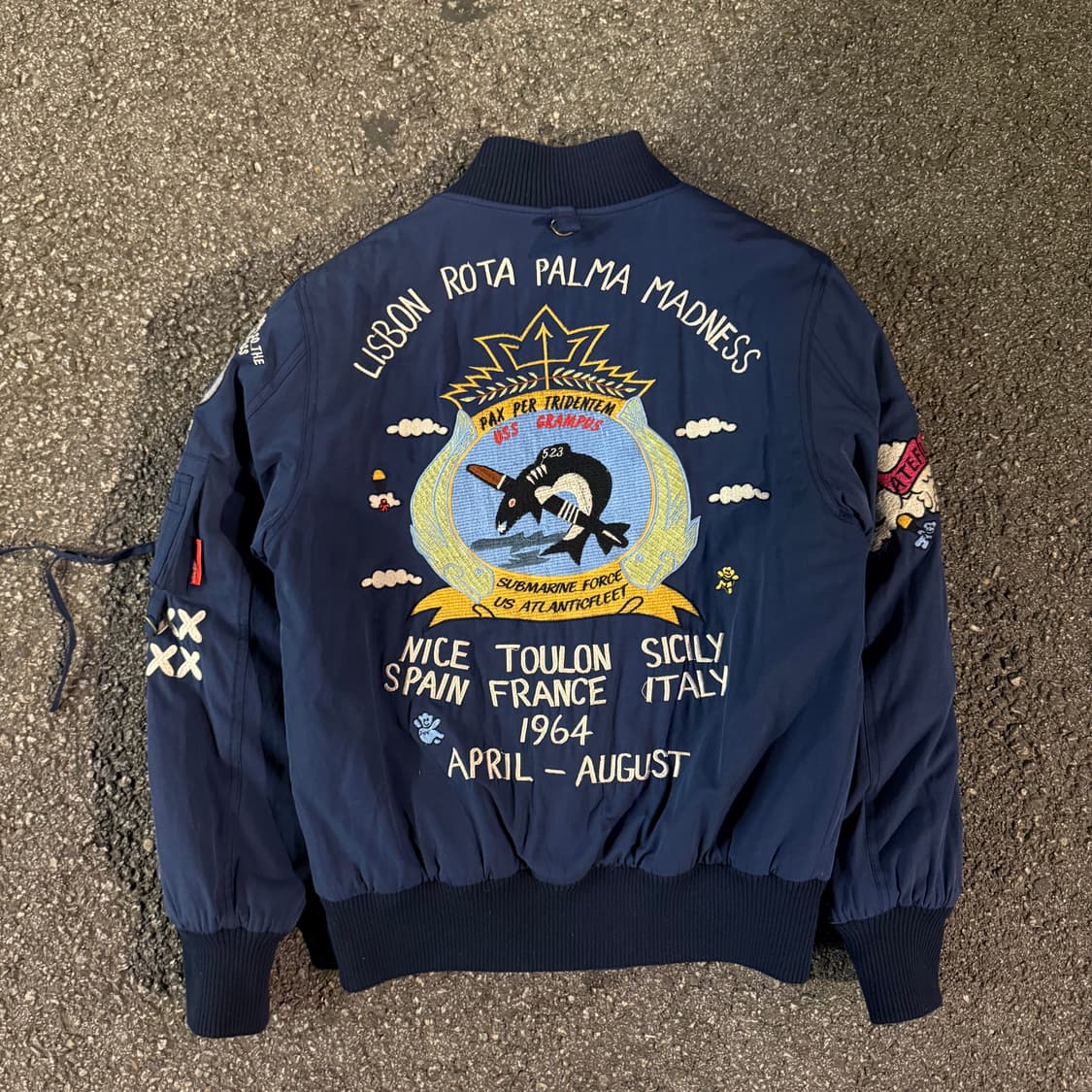 빈티지 패치 블루종 항공점퍼 상품이미지2