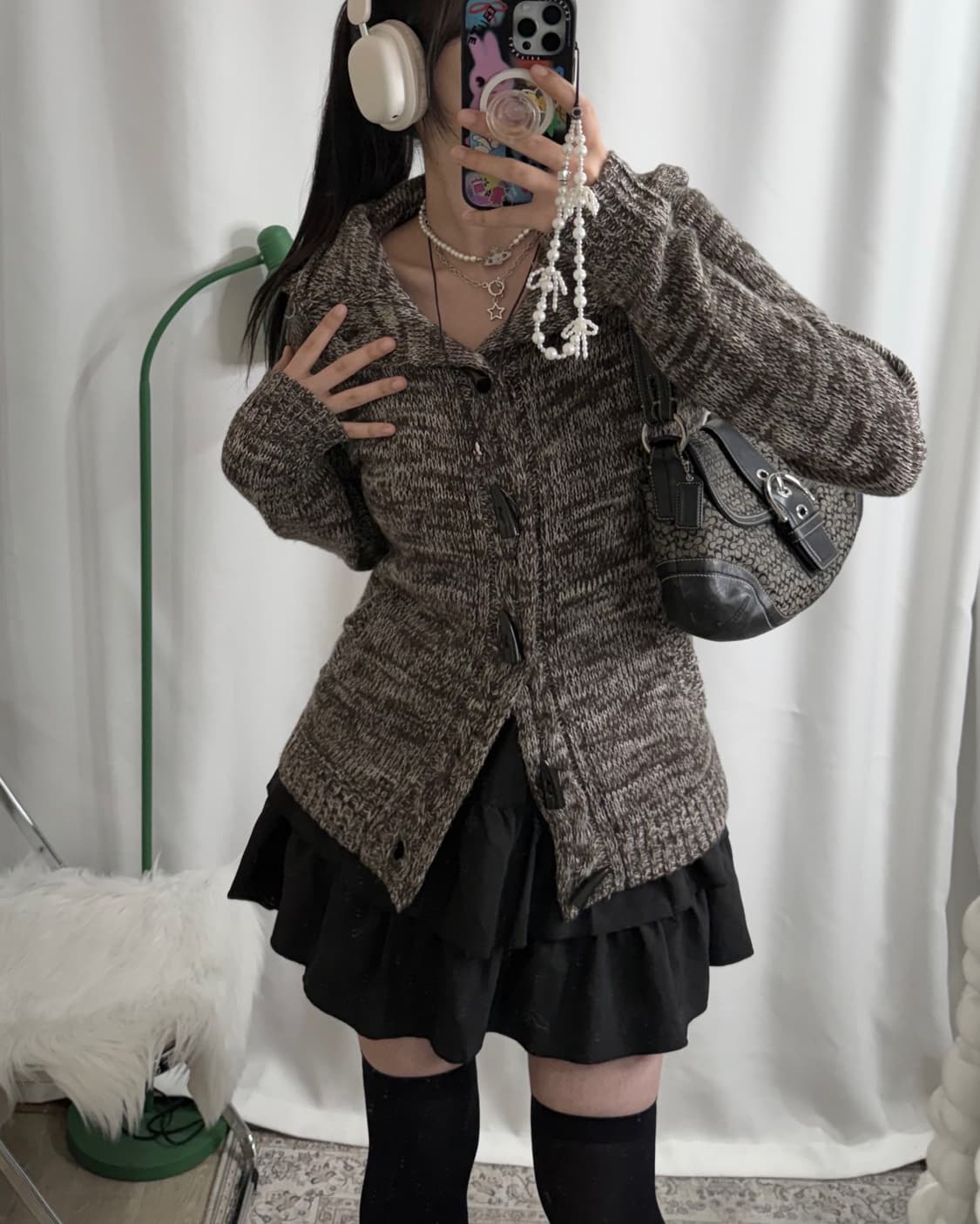 브라운 오레오 더플 후드 가디건  상품이미지2